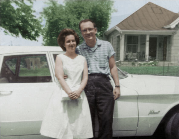 Louis and Shirley Henzi, Colorized by Reddit for his Birthday